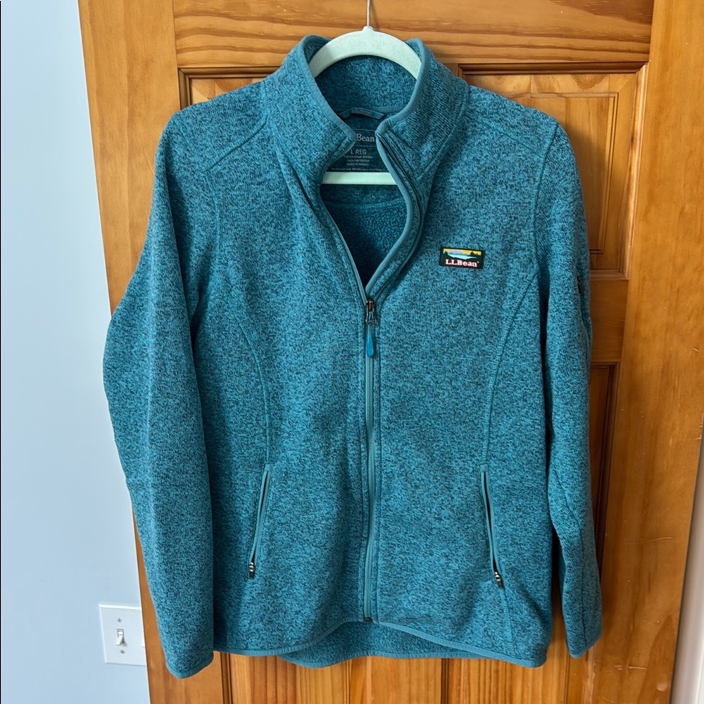 L.L. Bean Turquoise Zip-Up Fleece Jacket